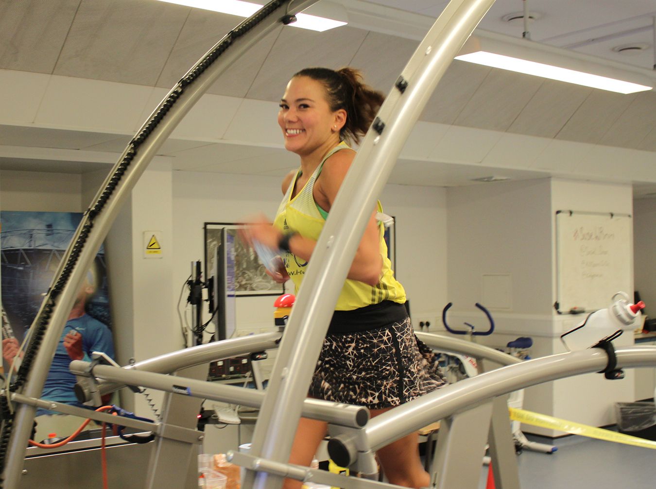 an image of ultr-runner Susie Chan on a treadmill