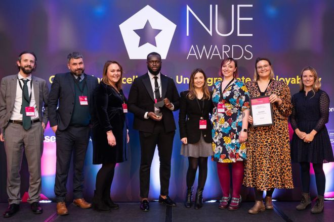 Kingston University staff receive a National Undergraduate Employability (NUE) Award for the ELEVATE programme