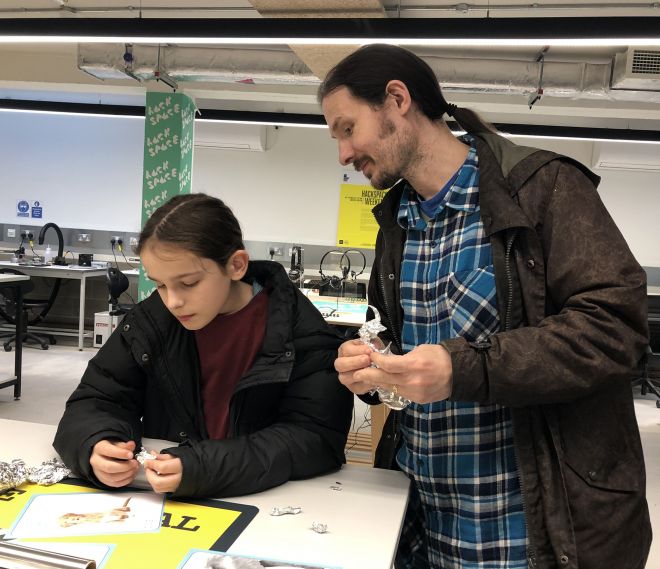 Families were invited to take part in activities in the studios and workshops.