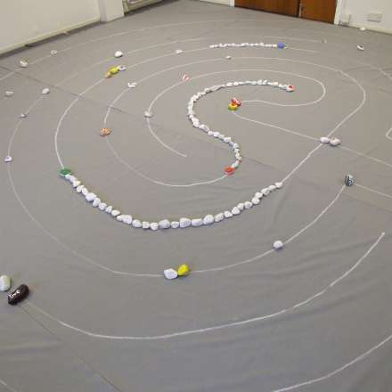 Prayer Labyrinth set up in quiet room for an event