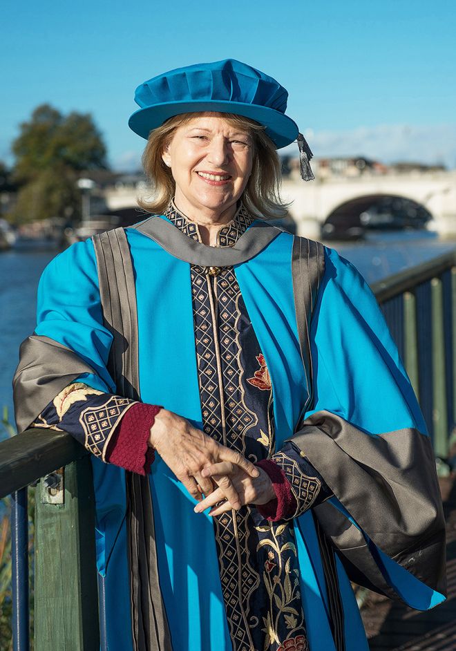 Baroness Nicholson received an Honorary Doctorate of Letters in recognition of her outstanding contribution to international relations and human rights, particularly those of women in post-conflict and oppressed societies.
