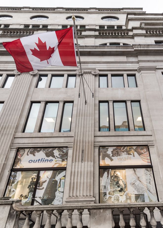 Fashion students joined forces with the High Commission of Canada last year to create and display sustainable sculptures in the windows of Canada House