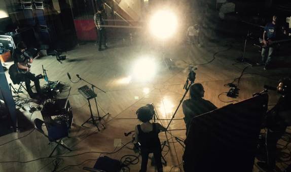 Filming and music recording recording in the Visconti recording studio
