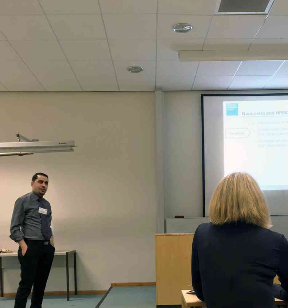 Conference Presentation at The United Kingston and Ireland Controlled Release Society (UKICRS) 2016 - Dr Al-Kinani giving a talk about a novel nanoparticulate system in ophthalmic drug delivery