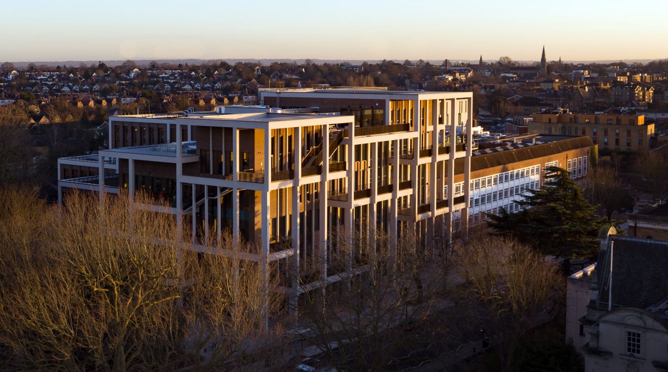 The six storey Town House building opened at the Penrhyn Road campus in January. Picture by Ed Reeve. 