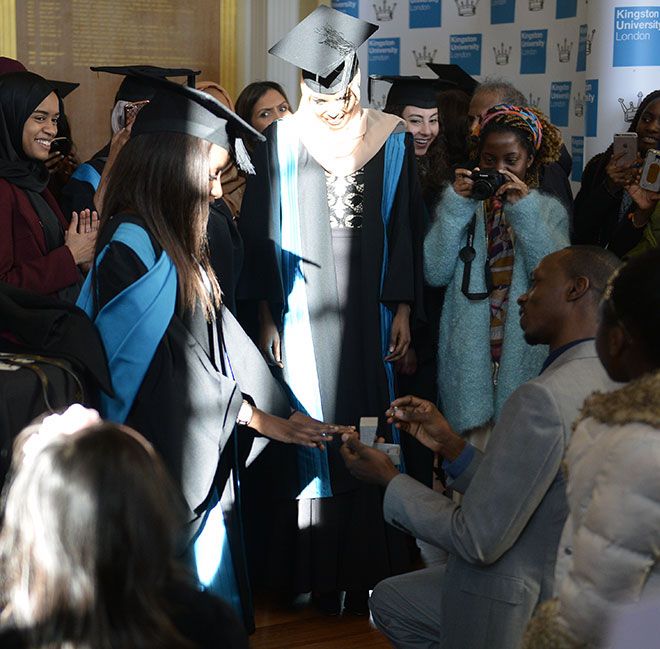 Samali Mukalazi, MSc Analytical Chemistry, proposed to by partner Henry Moxie