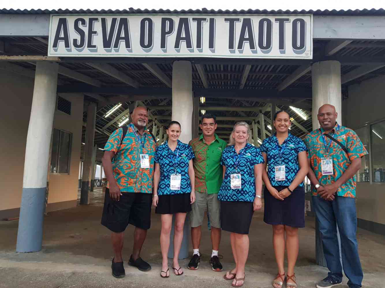 Pacific Games, Samoa 2019 - With my research team, waiting for the Chef de Mission briefing