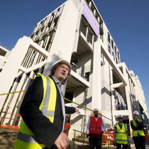 Kingston University celebrates construction milestone of its flagship Town House building