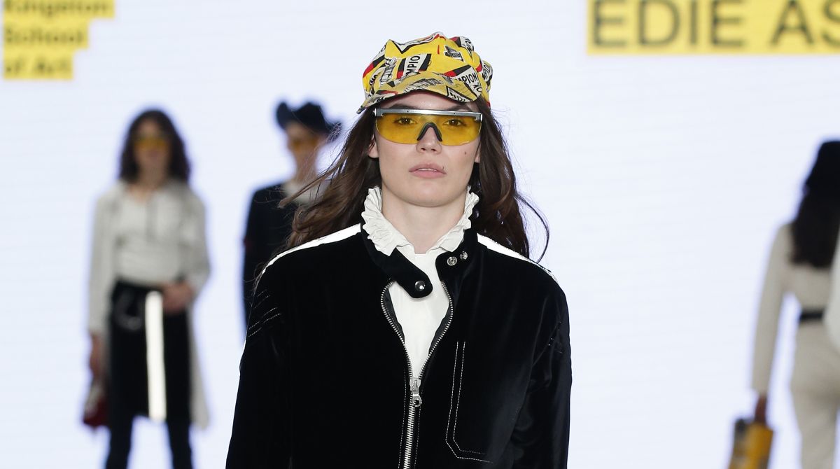 Kingston School of Art designer Edie Ashley pays tribute to her trailblazing grandmother Laura Ashley in cowgirl and biker themed Graduate Fashion Week collection 