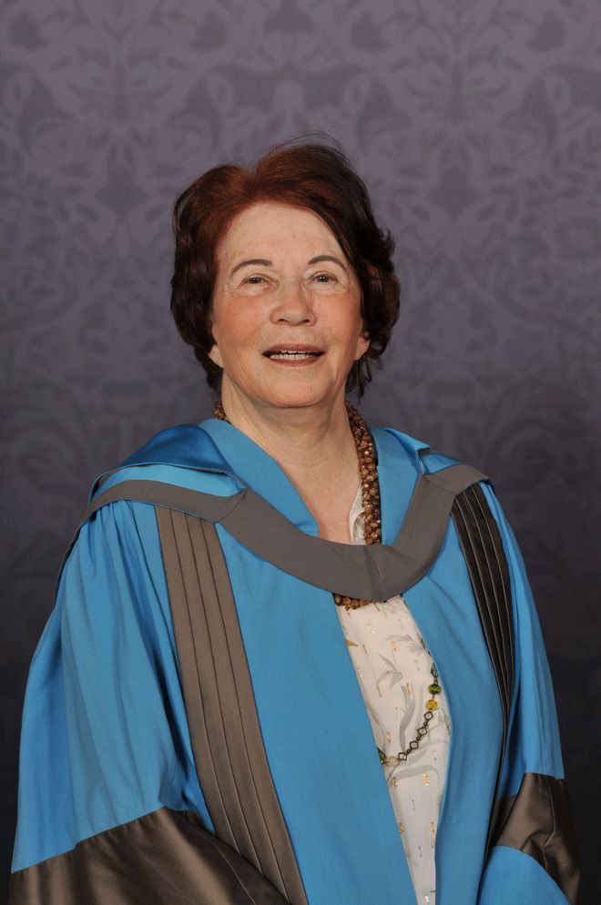 Professor Shulamit Ramon dons her Honorary Doctorate robes