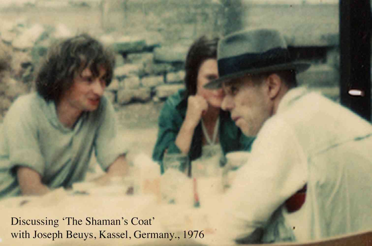 Historic discussion with Joseph Beuys  during exhibition, Kasel Germany - During my part of the Documenta exhibition collaborated with Joseph Beuys on a new work 'The Shaman's Coat'