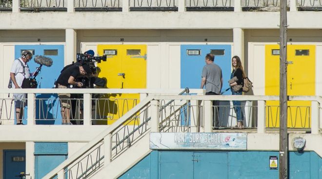 Lorna Wheele on location at Broadstairs in Kent where she was featured on the Sky Arts show