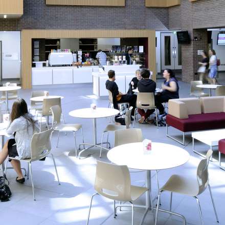 Coffee and sandwich shop in the atrium