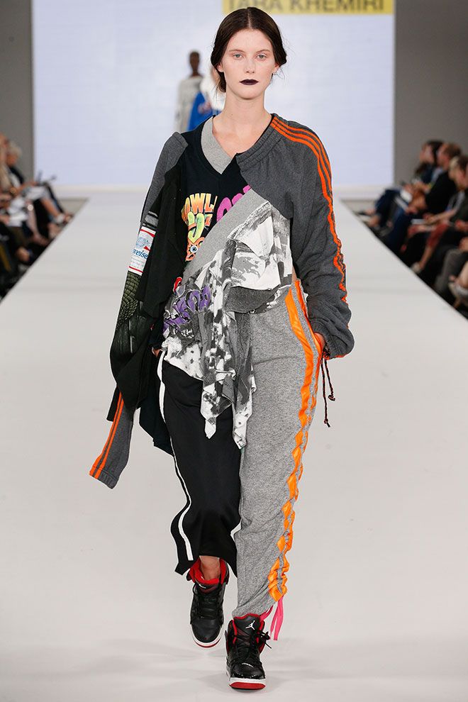 Tara Khemiri's womenswear collection debuted on the catwalk at Kingston University's Graduate Fashion Week show. 