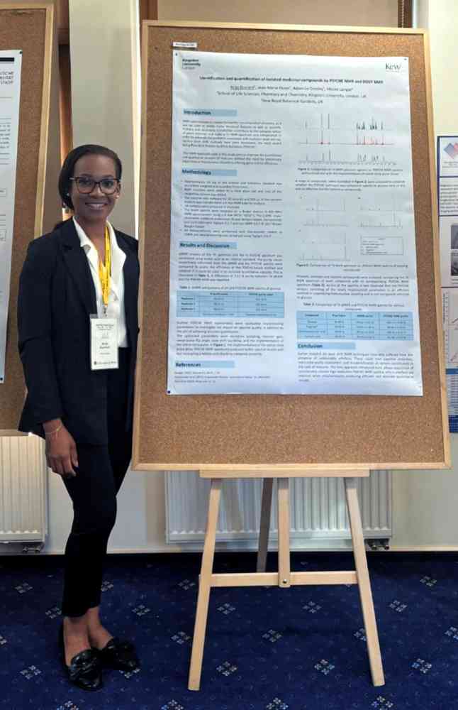 Arija Durrant and her poster at NMR Ampere Conference 2022, Poland - Arija presented her recent work on PSYCHE NMR (a pure shift NMR technique) as a quantitative 1H NMR technique.