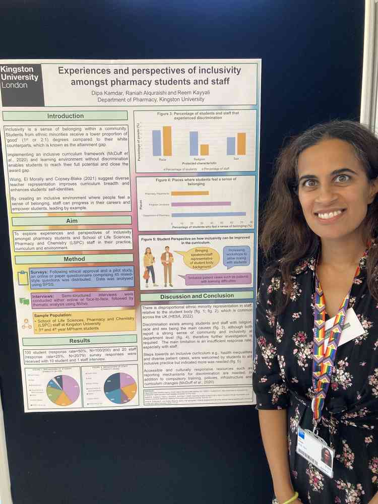 Poster Presentation at HEIR Network Conference 2023 - Inclusivity amongst pharmacy students and staff - Exploring the experiences and perspectives of inclusivity amongst pharmacy students and staff.