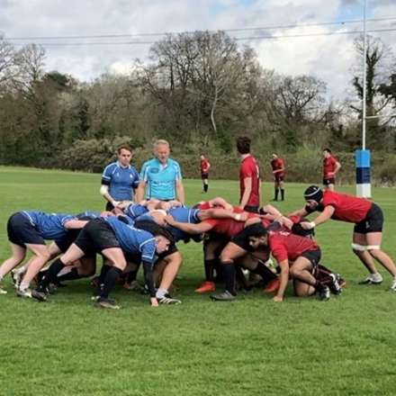 The men's rugby team in action