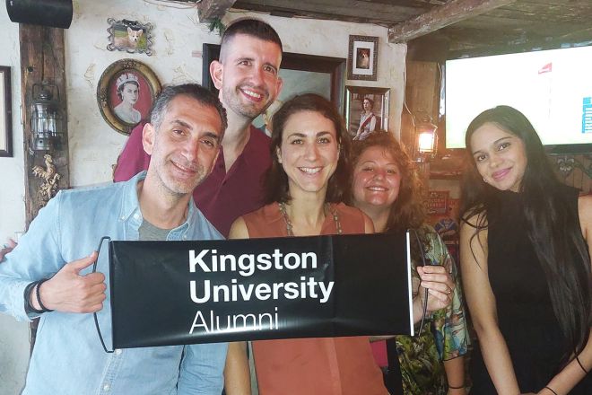 Kingston University alumni meet up in New York restaurant