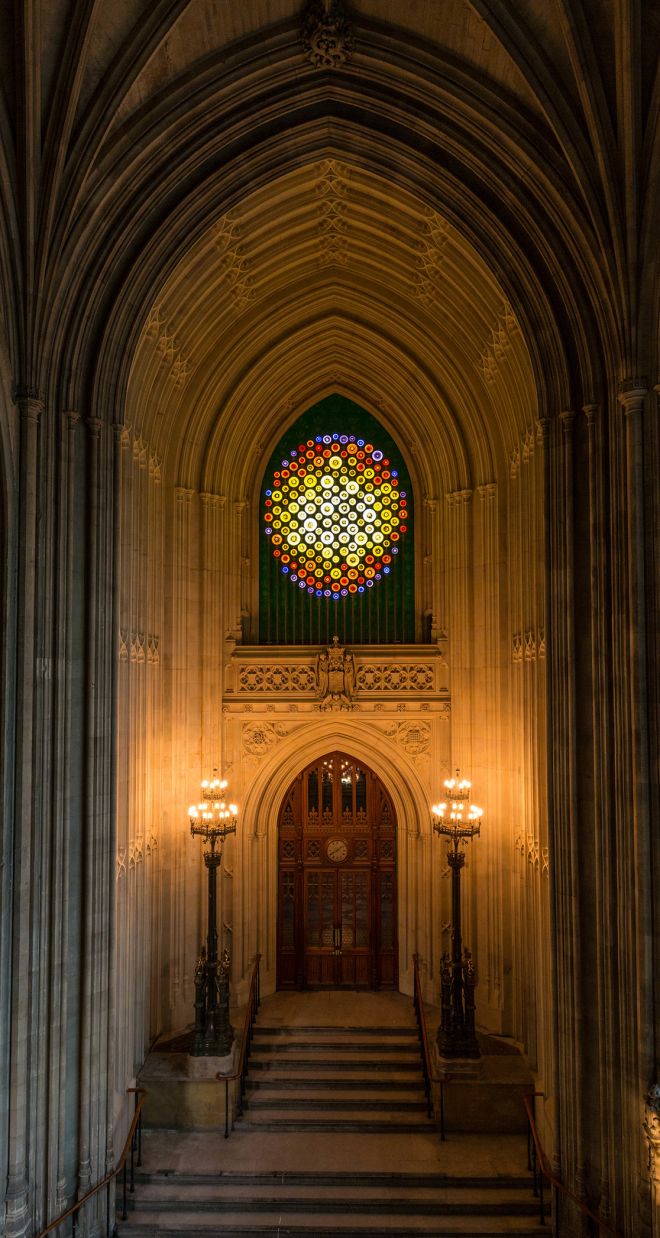 New Dawn, situated above the entrance to St Stephen\'s Hall in the Houses of Parliament. Photo: Emma Brown
