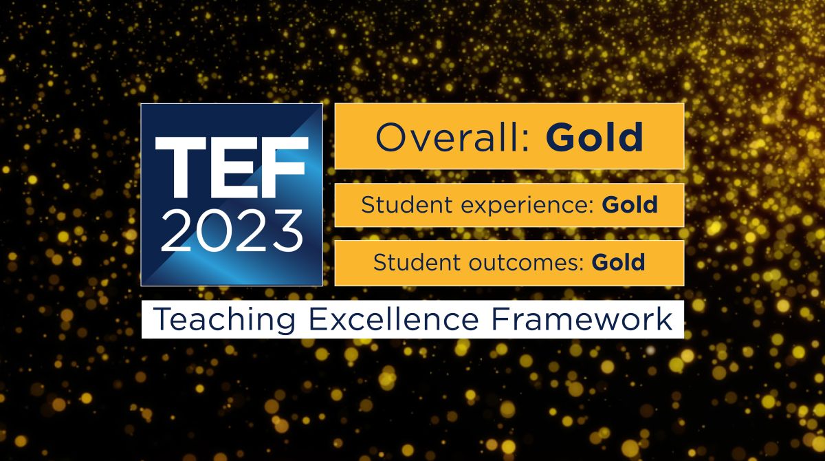 ſֳ awarded TEF Gold rating, recognising both high quality teaching and outstanding student experience and outcomes 