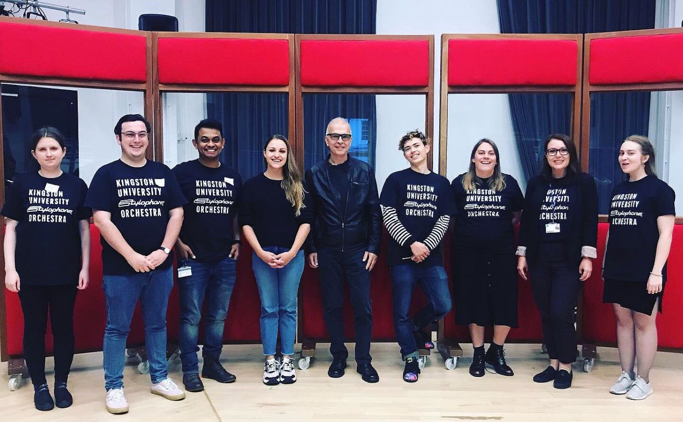 Tony Visconti with the Stylophone Orchestra.