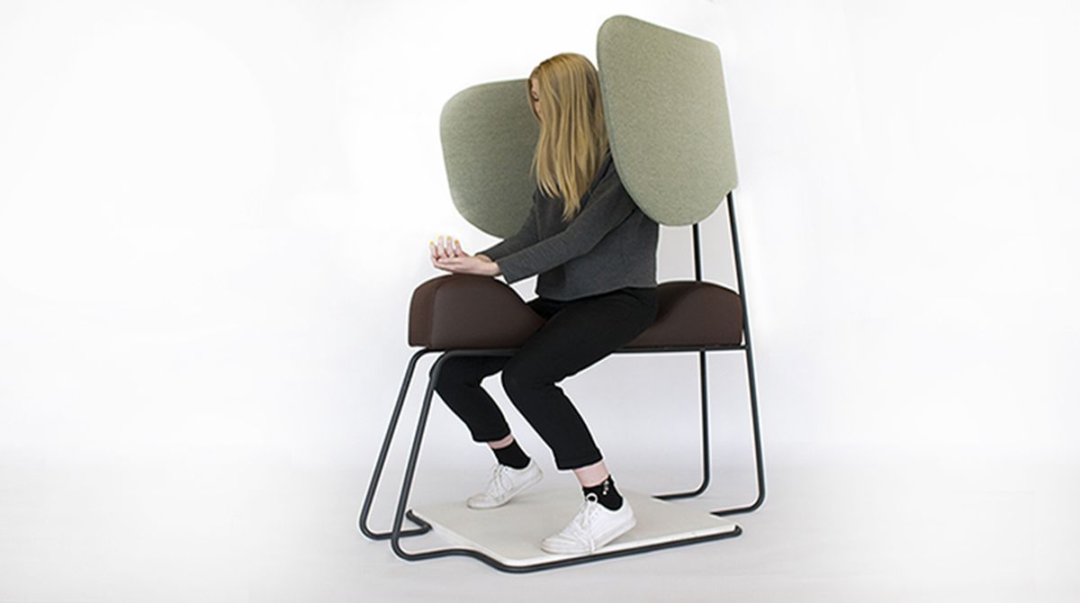 Kingston University product and furniture design student comes up with concept for meditation chair to help tired travellers unwind during airport stopovers