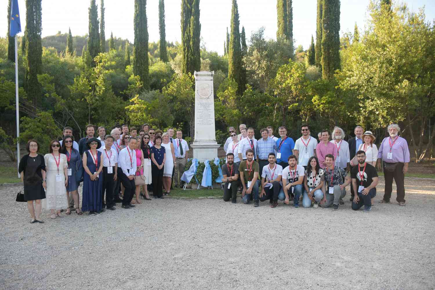 Ancient Olympia, June 2019 - At the grave of Coubertin's heart, with a distinguished group of anti-doping researchers and stakeholders