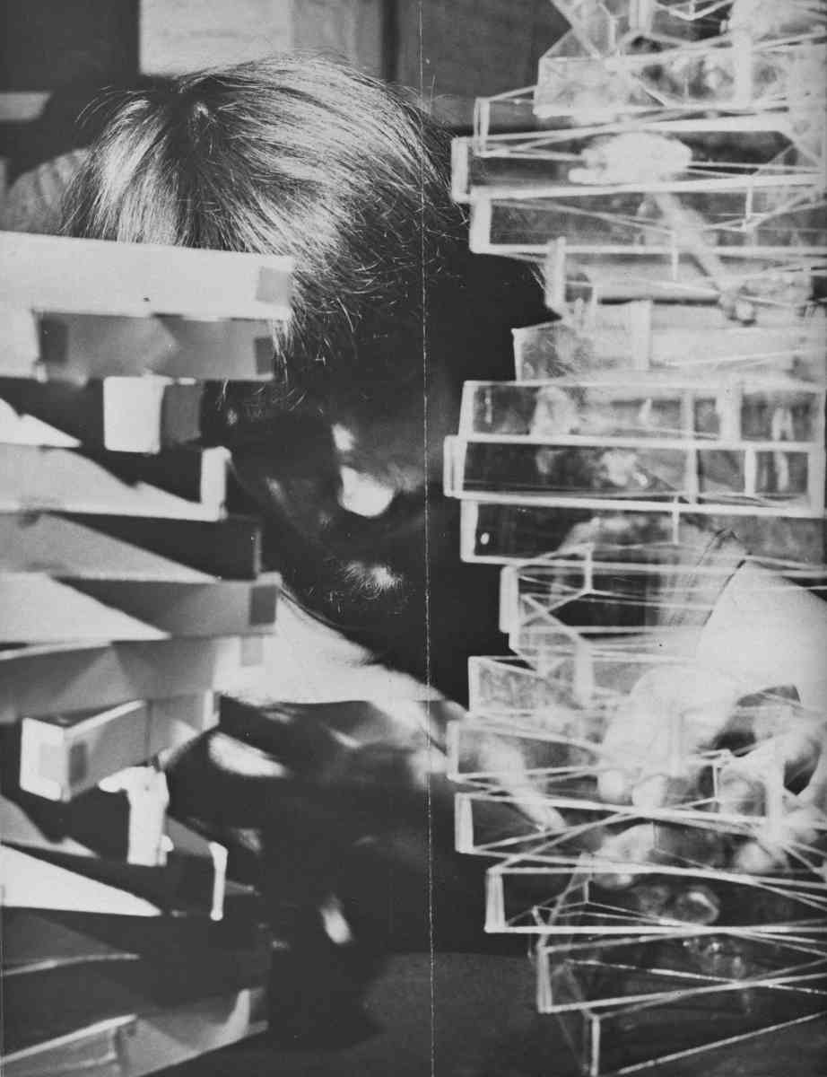 3D constructions in glass workshop - 1973, Chris Thomas