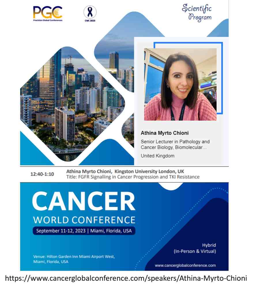 PGC Cancer World Conference - Attended and presented our work at CWC https://www.cancerglobalconference.com/speakers/Athina-Myrto-Chioni