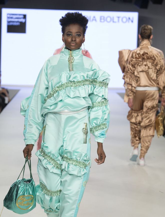 One of Lydia Bolton's designs on the catwalk at Graduate Fashion Week