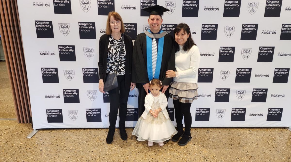 Kingston University alumnus finally gets to celebrate his graduation 29 years after missing his ceremony 