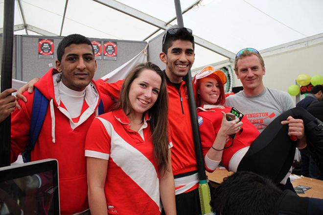 Students from the rowing club at Freshers\' Fayre