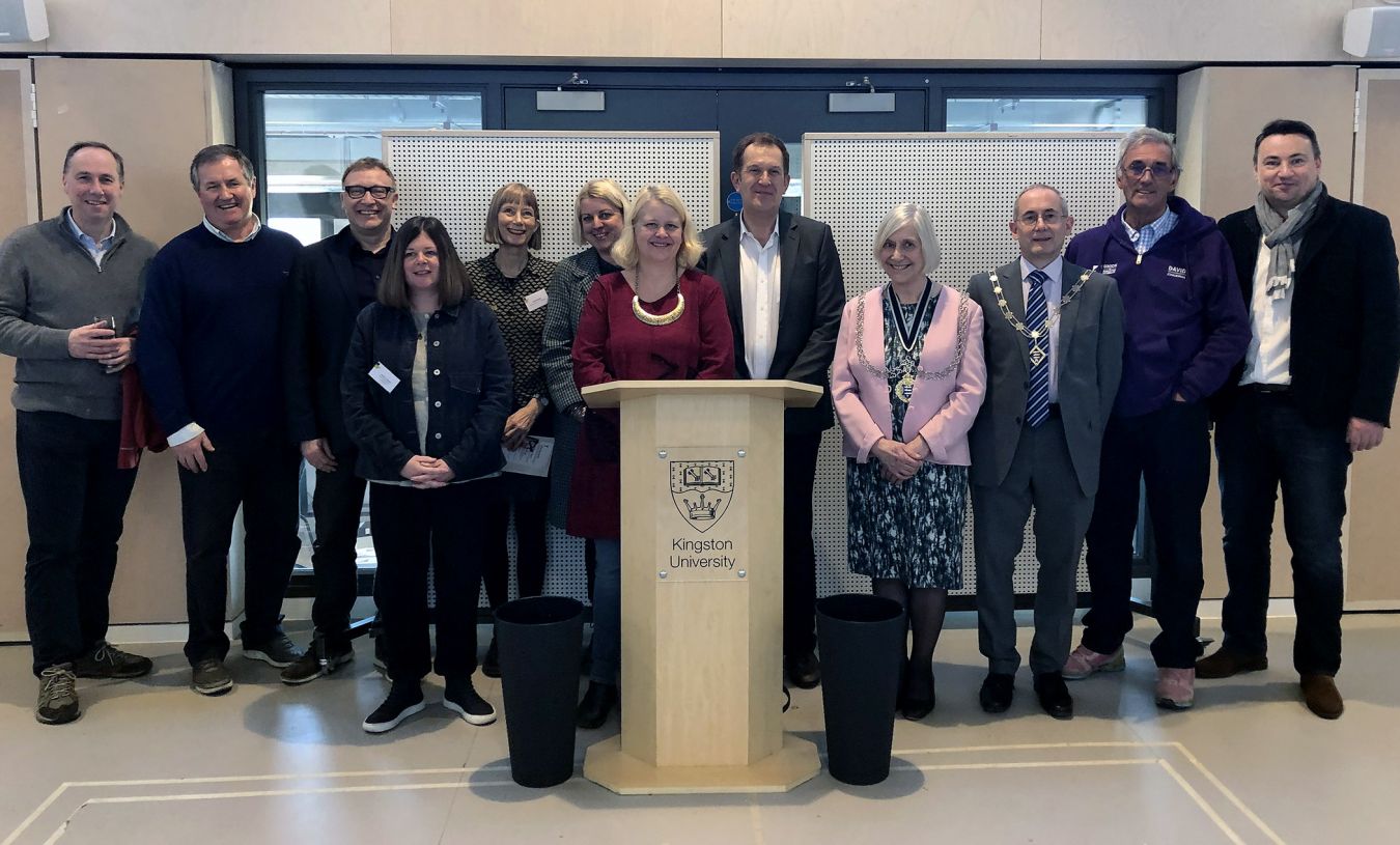 Guests were invited to the atrium space on the fourth floor to hear speeches from the University's Vice-Chancellor, Interim Dean of Kingston School of Art, the Mayor of the Royal Borough of Kingston upon Thames, Margaret Thompson, and Council Leader Liz Green. 