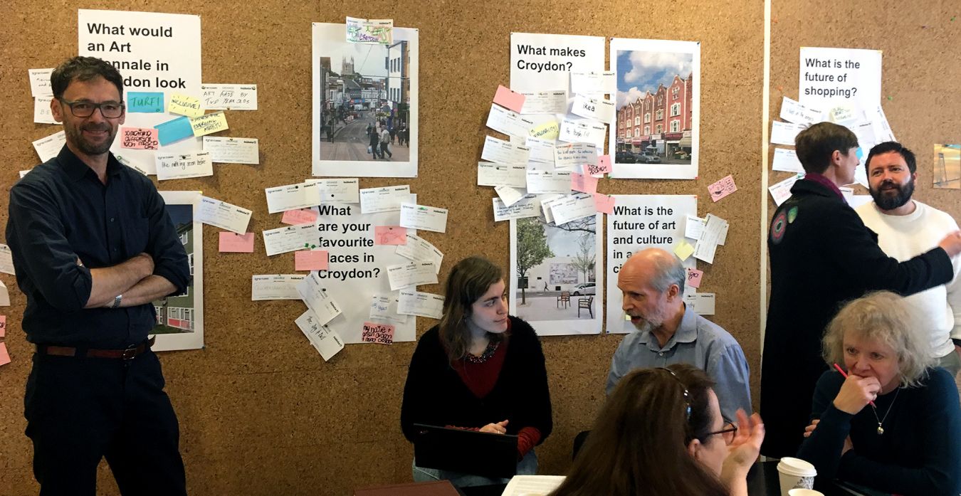 Professor Louis Nixon in the Kingston University research space at Croydon Art Store