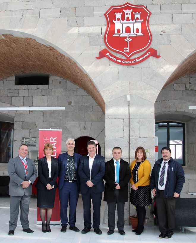 Head of Kingston's School of Education Marcus Bhargava (third from left) and Director of learning and teaching at Kingston University Daryl Maisey (Second from right) have helped launch the University of Gibraltar's first PGCE degree