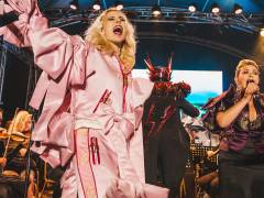 Pop star Kate Nash dons Kingston University fashion graduate Lydia Bolton's designs to perform David Bowie tribute at Wilderness Festival