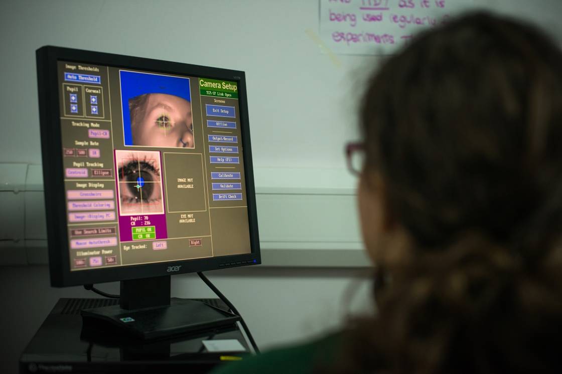 Eye-tracking software being used at Kingston University