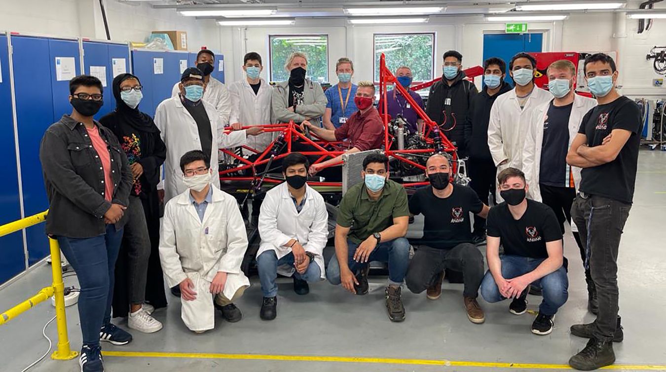 The University's Formula Student team at the Roehampton Vale campus