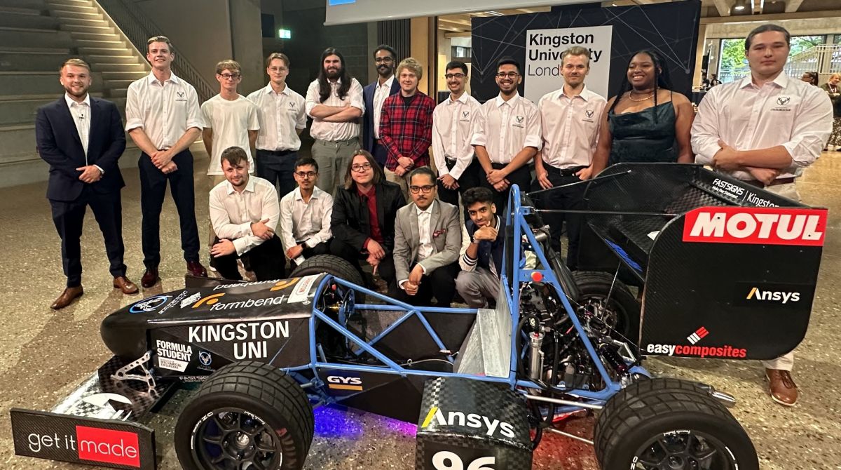 Kingston University's racing team unveil Formula Student Car at Town House ahead of race at Silverstone 