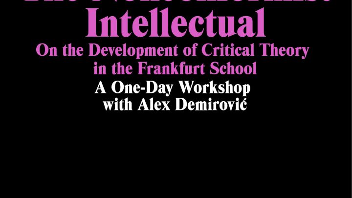 The Nonconformist Intellectual: A Workshop with Alex Demirovic's on the Frankfurt School of Critical Theorists