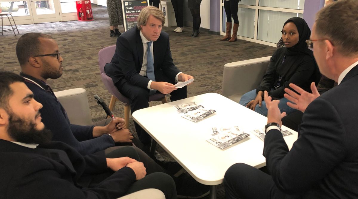Universities Minister Chris Skidmore discusses importance of education and significance of Black History Month in return visit to Kingston University 