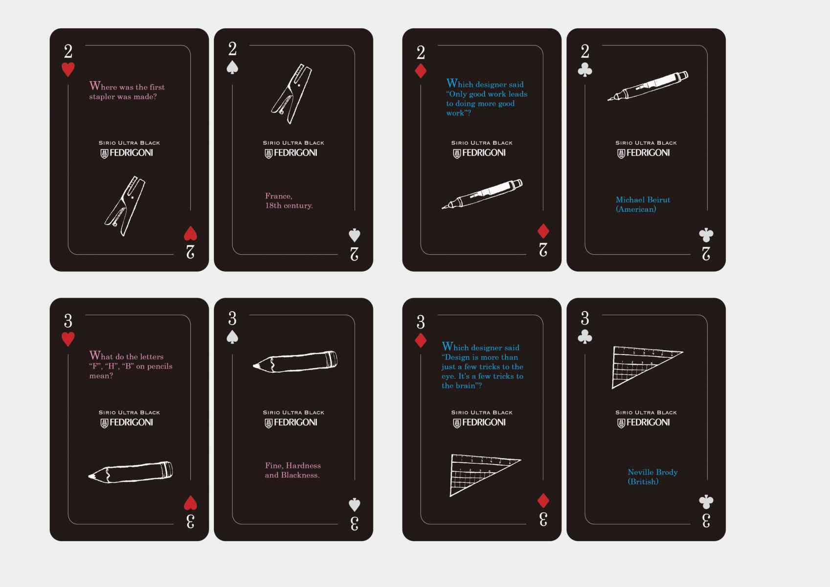 Student work - Design for a deck of cards.