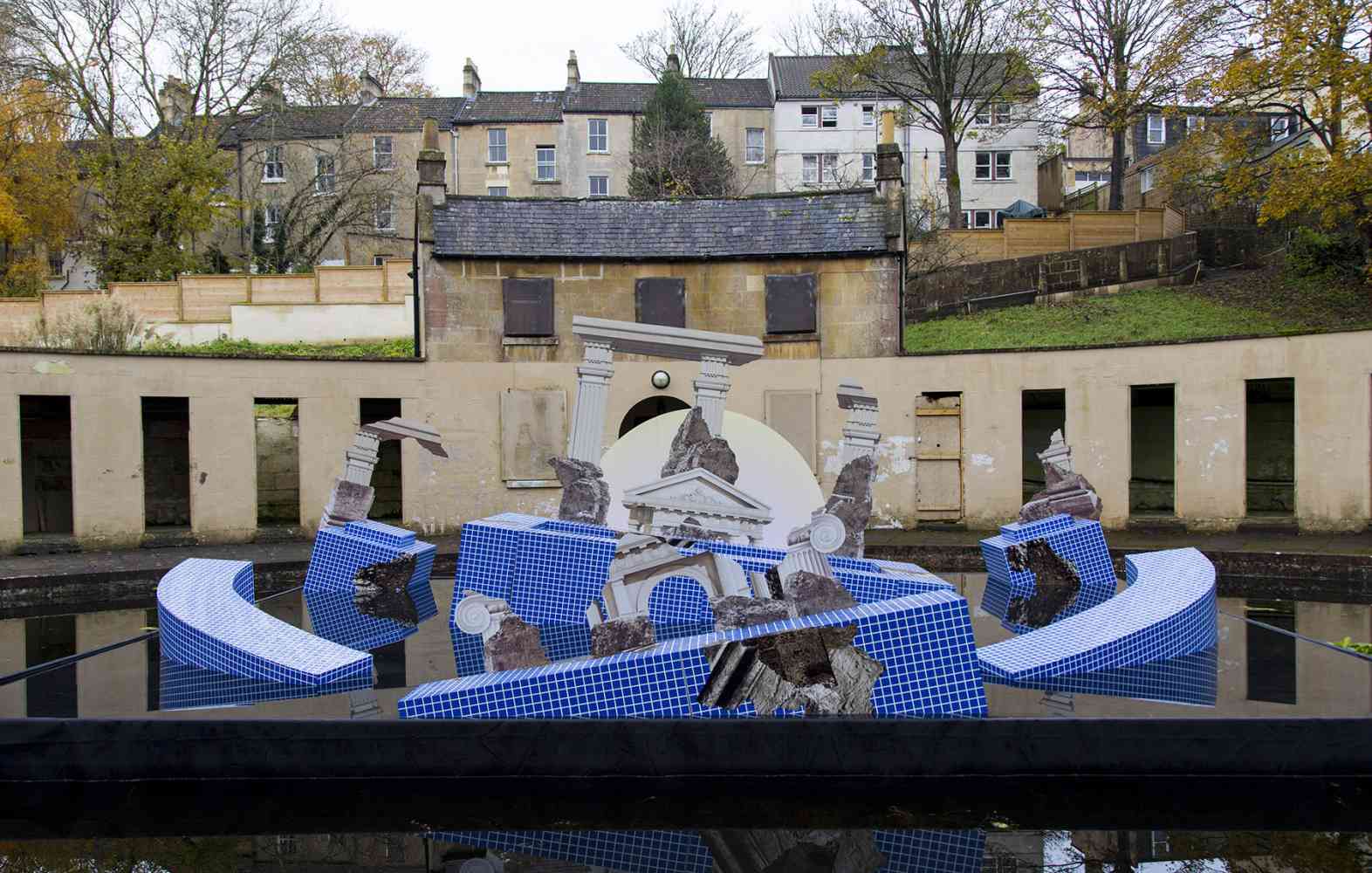 Surface Treatment - Installation view, public artwork at Cleveland Pools, Bath