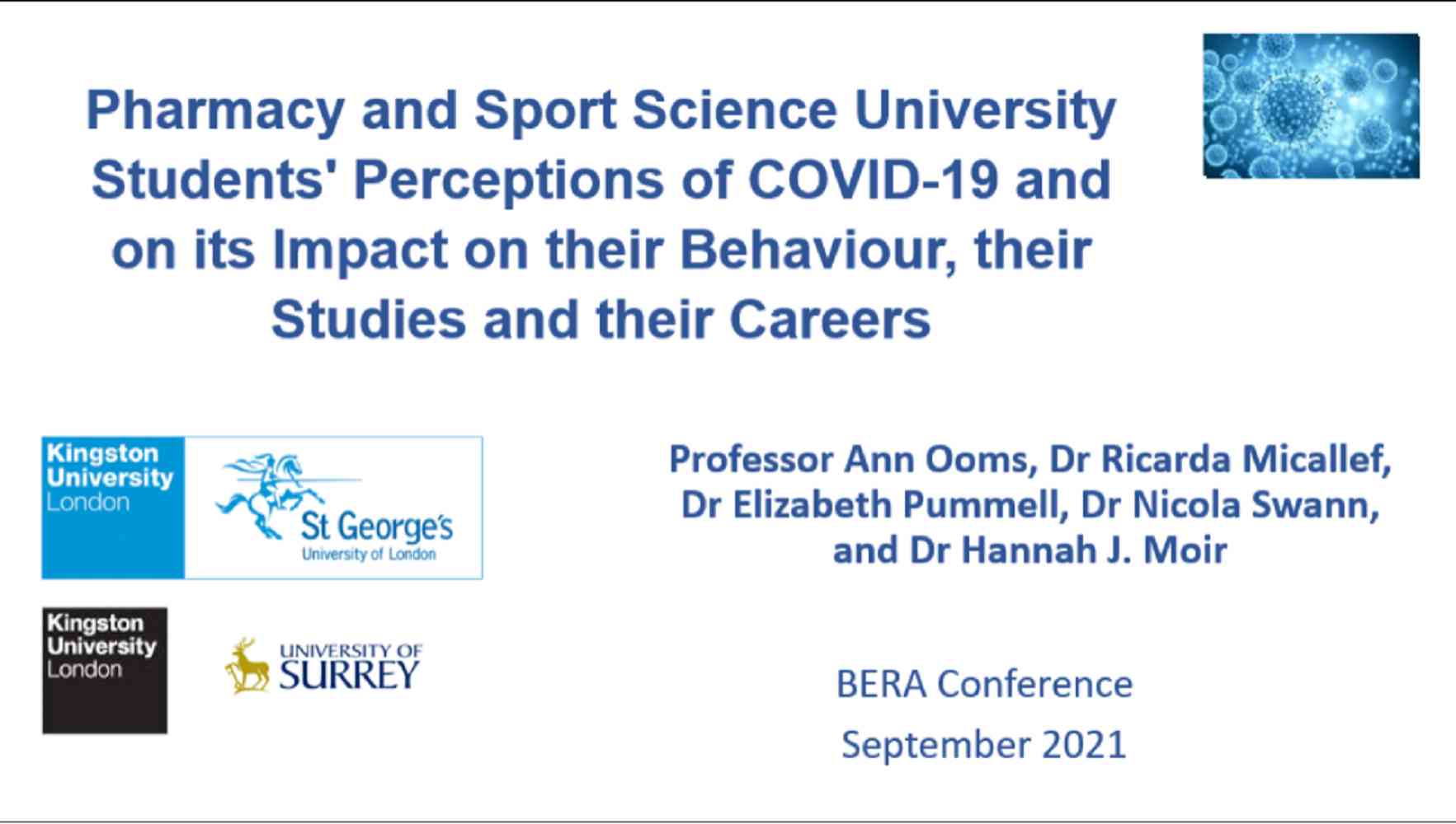 British Educational Research Association Conference 2021 - Identifying the impact of the COVID pandemic on university students