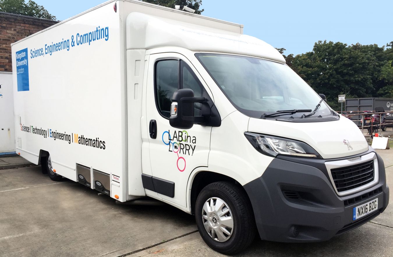 One of Kingston University\'s new mobile laboratories that is taking STEM activities out on the road to London schools