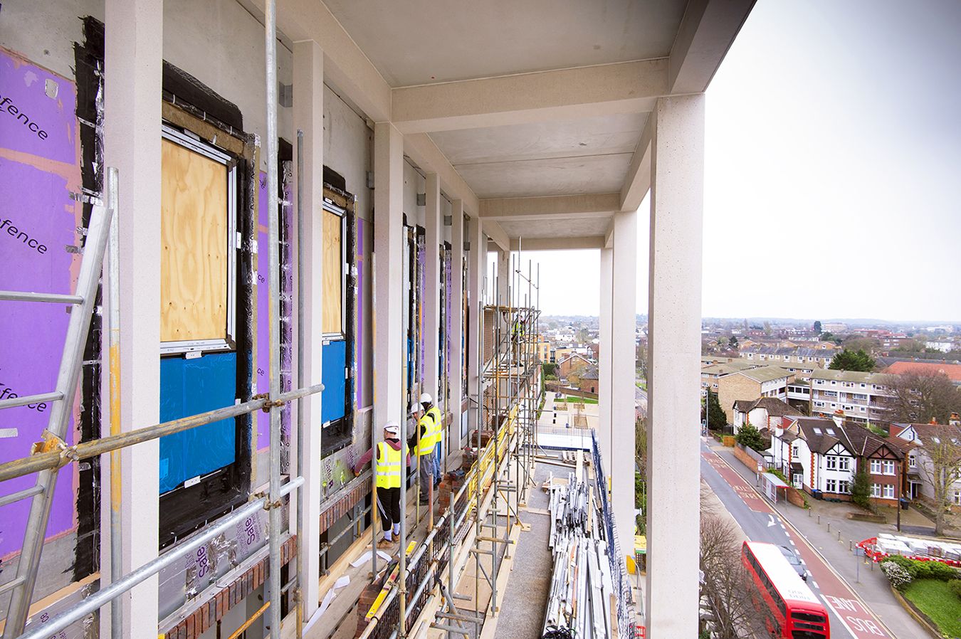 A photo of the Town House building site