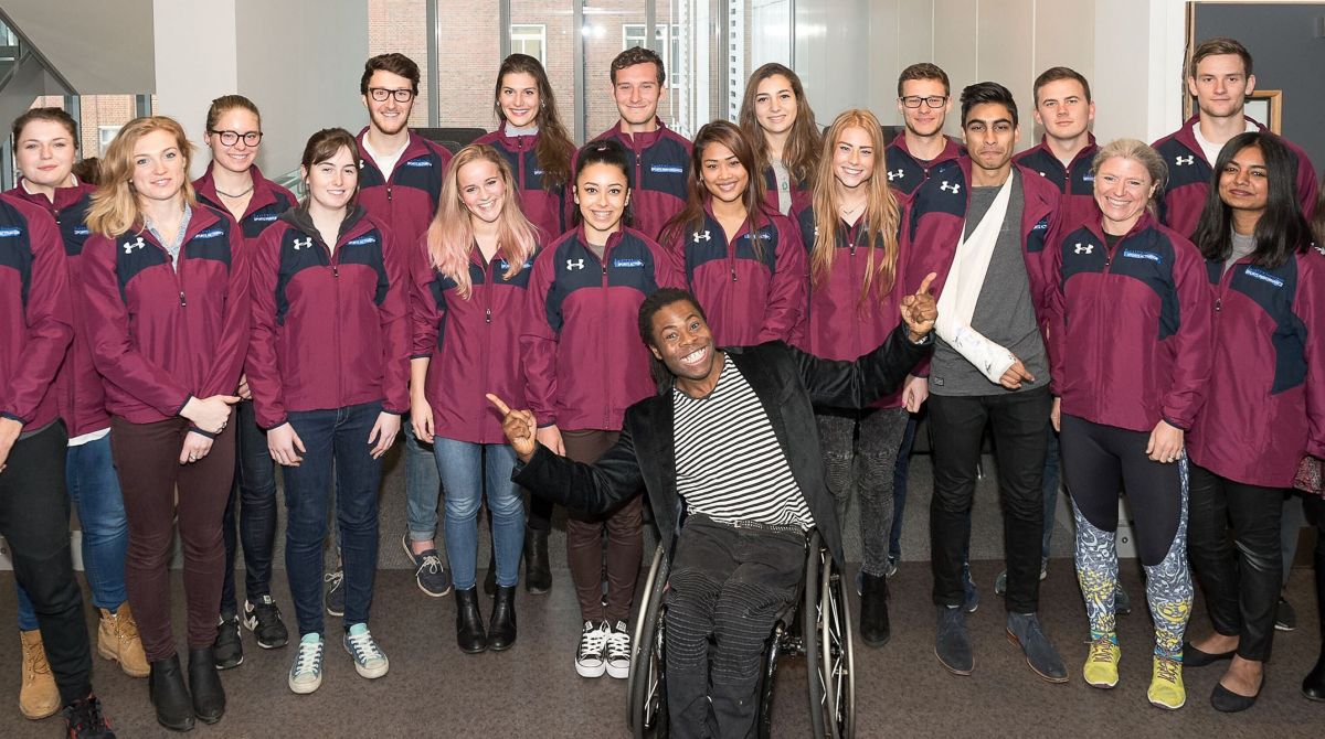 Paralympian Ade Adepitan encourages talented students to make the most of Kingston University's sports performance programme 