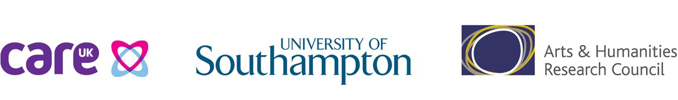 Care UK, University of Southampton, Arts and Humanities Research Councill logos