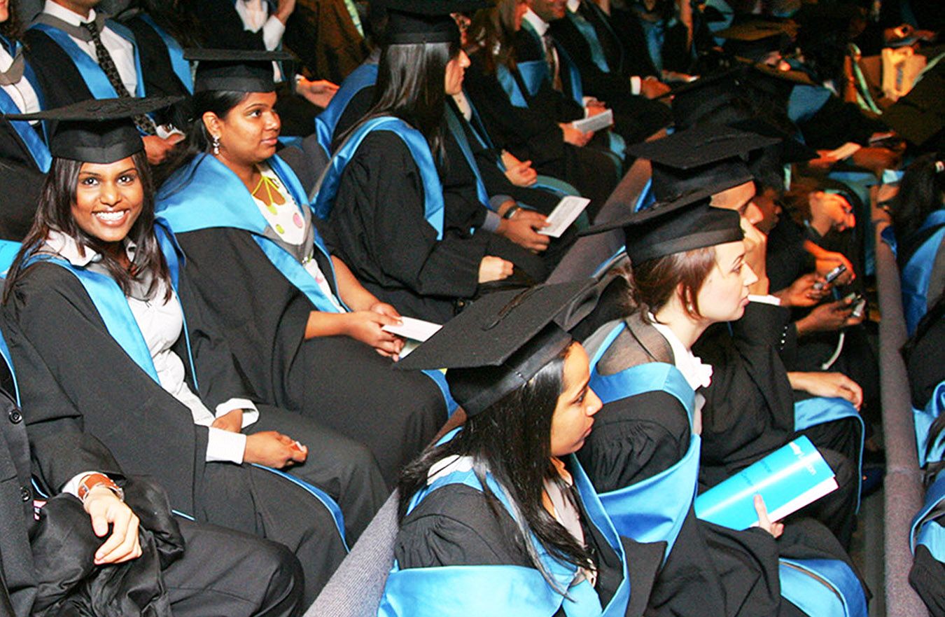 A photos of Kingston University students at their graduation ceremony