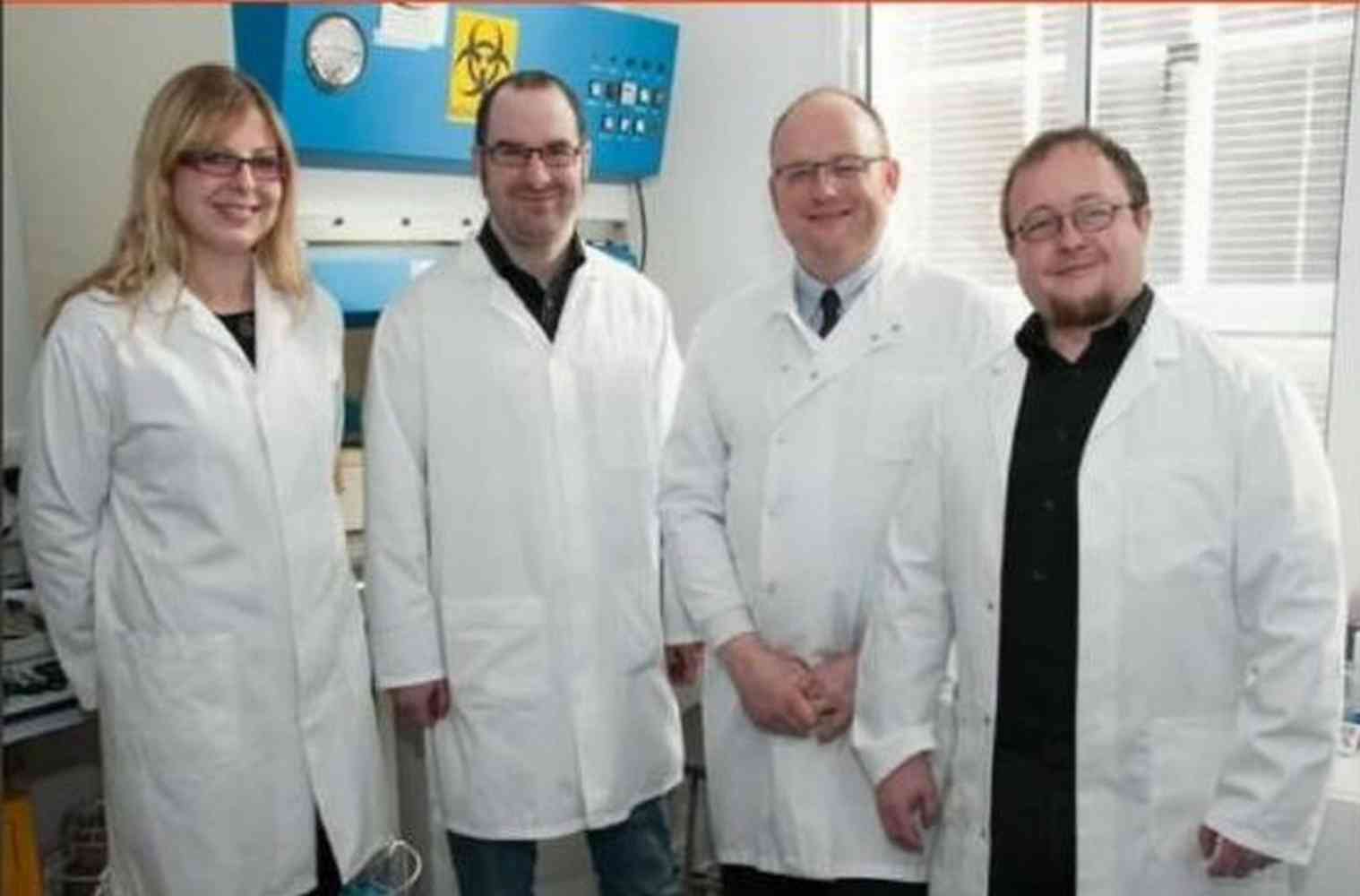 Team LGX from 2014 - Left to right: Dr Lauren Mulcahey-Ryan, Dr Alex Sinclair, Prof Mark Fielder and Dr Adam Le Gresley